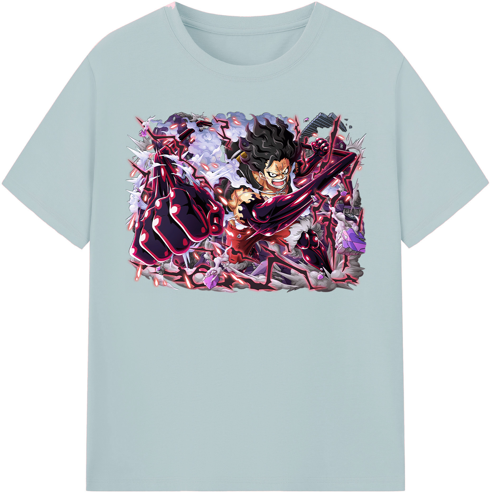 ワンピース モンキー・D・ルフィ ONE PIECE Monkey D. Luffy 綿100％半袖Tシャツ（フロントプリント）